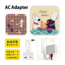 (5/9 20:00〜5/16 01:59 15%OFFクーポン配布) リサとガスパール AC アダプタ 2台同時充電可能 USB タイプC typeC アダプ...