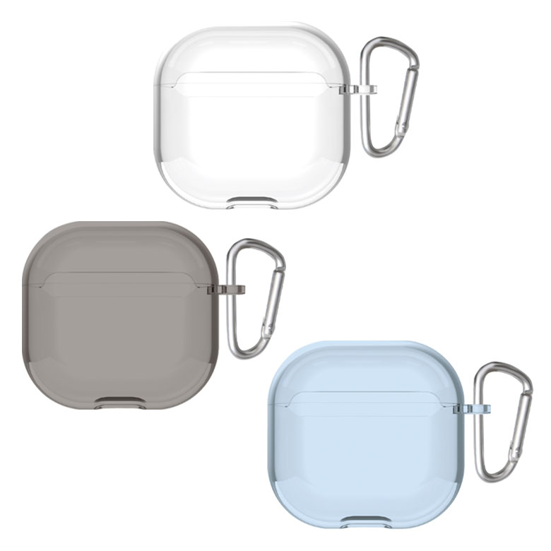 AirPods4 クリアカバー カラビナ付き AirPods 第4世代 ソフトカバー エアーポッズ ...