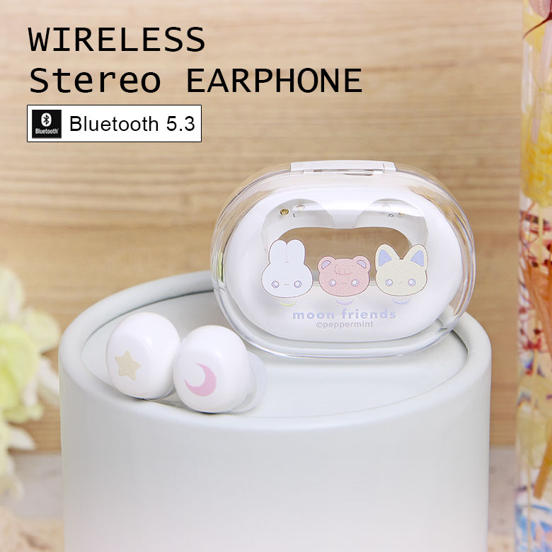 ペパーミント ワイヤレスイヤホン Bluetooth 5.3 充電ケース付き キャラクター イ...