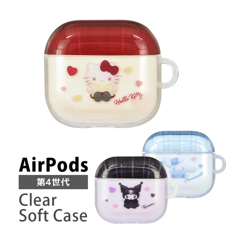 (10%OFFクーポン11/27 01:59まで) サンリオキャラクターズ AirPods4 クリアカバー AirPods 第4世代 ハローキティ キティちゃん...