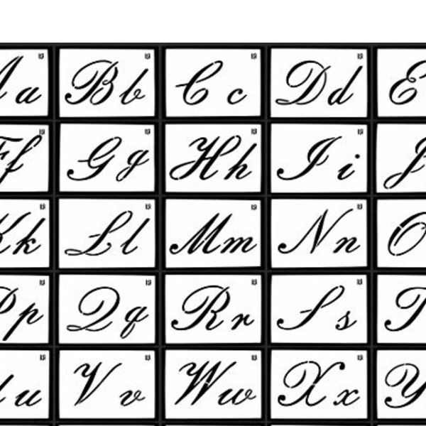 書道ステンシル文字筆記体アルファベット文字番号描画絵画ステンシル弾丸ジャーナル用ステンシルスケールテンプレートセットステンシ
