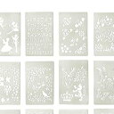 Mollytek 12枚セット 描画テンプレート ステンシルシート 子供 製図用テンプレート 手帳用 テンプレート 描画ツール 絵描き道具 塗り