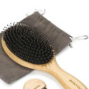 BESTOOL ヘアブラシ サイズ: L 豚毛 くし 木製 櫛 パドルブラシ メンズ レディース こども ヘアケア コーム 頭皮マッサージ サラサラ