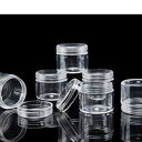 プラスチック ビーズケース ラウンド 透明 収納ケース 15ml 小分け丸ケース プラスチックケース 小物 銀テープ ネイルパーツ 保存用