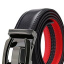 XsFireCow ベルト メンズ オートロック おしゃれ ブラック オートロック式 黒 ブラック バックル レザー 紳士 穴無し ビジネス カジ