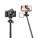 Ulanzi MT-73 ミニカメラ三脚 4段伸縮 自撮り棒 コールドシュー付き 卓上三脚 360度自由雲台 スマホ三脚 1/4ネジ穴 持ち運び便利 vlo