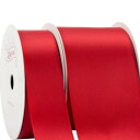 【Zofrud】レッド ダブルフェイス サテンリボン 2巻セット - 合計18メートル (25mm幅、50mm幅 x 9M) - 手芸、ギフトラッピング、ウェ