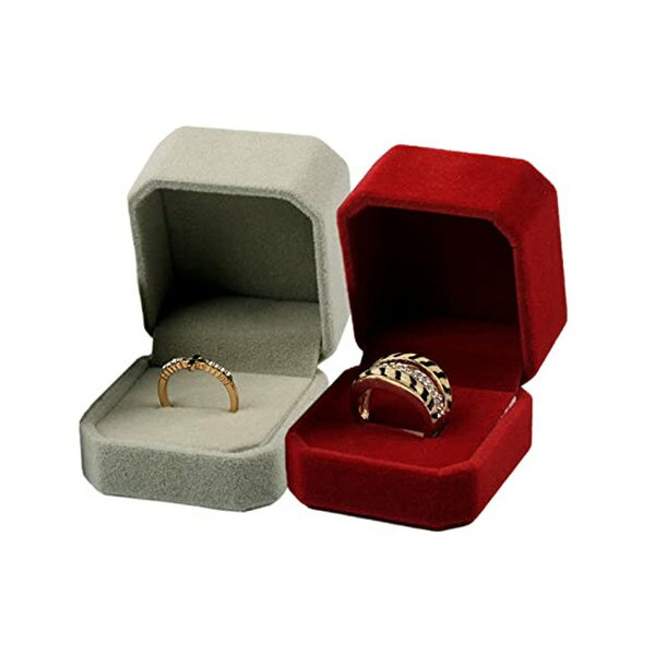 Copeflap 指輪ケース 指輪 ケース 携帯用 ミニ リングケース 持ち運び ペア プロポーズ 婚約指輪 ジュエリーケース (シルバーグレー×