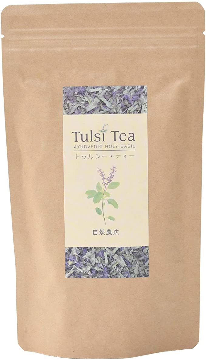[うちうみハーブ園] 茶葉 自然農法 Tulsi Tea(トゥルシー・ティー) 32g /ハーブ 自然栽培 ハーブティー ノンカフェイン 癒し ティータイム お茶 ブレンドティー
