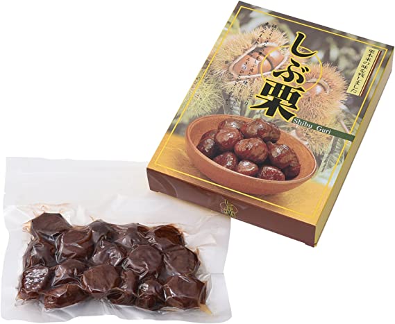 【スーパーセール価格】[堀永殖産] しぶ栗 しぶ栗 印刷箱 200g /甘栗/栗/しぶ皮/おやつ/スイーツ/お土産/贈り物/ギフト