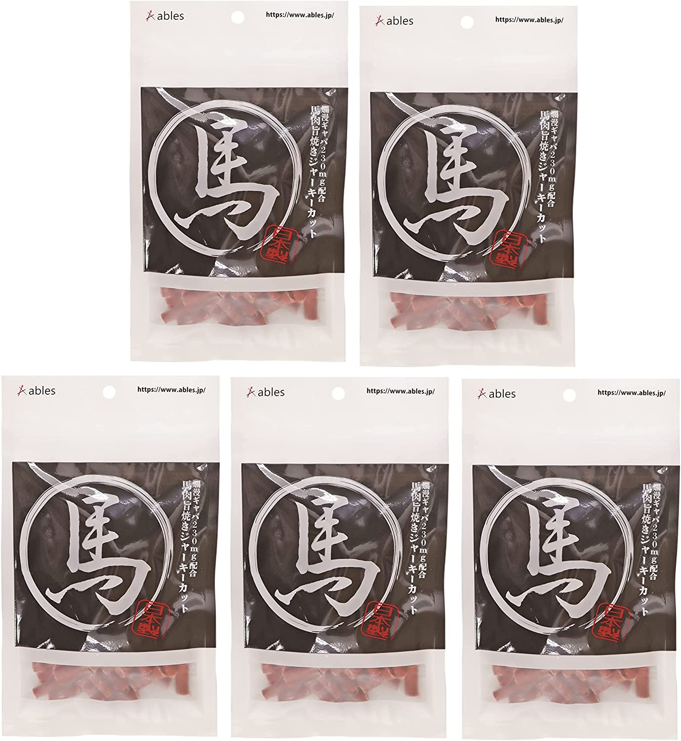 [国泰ジャパン] ペットフード ables(アブレス) 犬用おやつ 国産 馬肉旨焼きジャーキーカット 70g×5個セット 犬 おやつ ジャーキー 犬用 スナック 愛犬用 国産 日本製 贅沢 高品質 馬肉