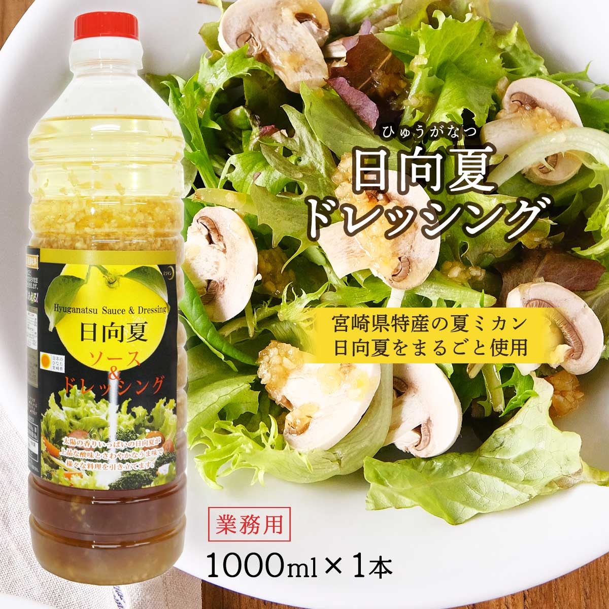 楽天MONONE【 業務用 】 ドレッシング 日向夏ソース&ドレッシング 1000ml /宮崎 テレビ ドレッシング TV マツコ 有吉 ミツイシ