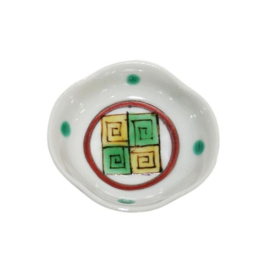 Rakuten - 【楽天スーパーセール 10%オフ】 小皿 [九谷美陶園] 雷文様木瓜豆皿 A0134 /プレゼント ギフト 贈り物 九谷焼 石川県 陶磁器 焼き物 お祝い 内祝い 長寿祝い 高級 記念品 芸術品 加賀百万石 伝統 ジャパン・クタニ 豪華絢爛