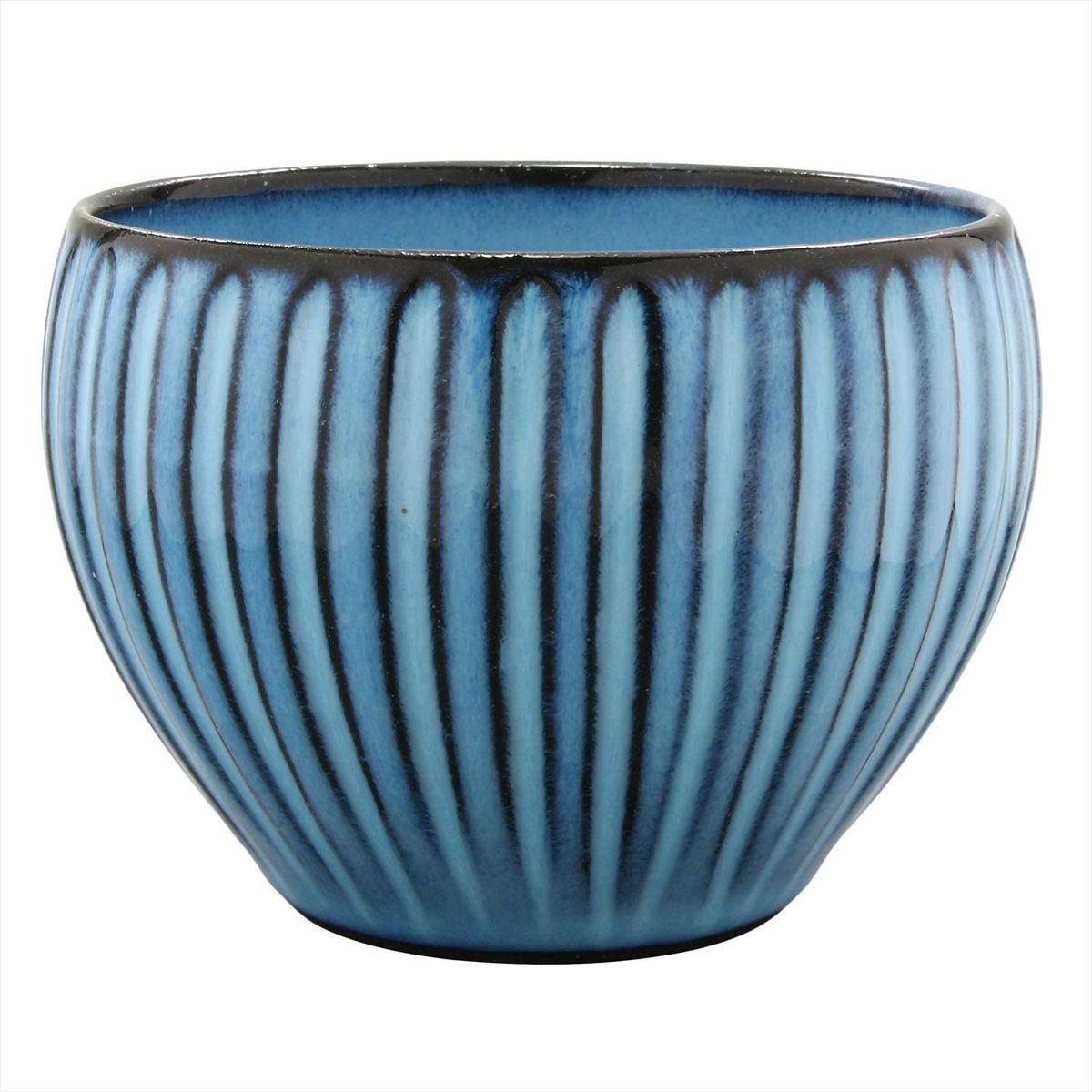 波佐見焼 湯呑み [浜陶] つぼ煎茶 BLUE彫 大 / 茶道具 日本製 浜陶 hamato 波佐見 はさみやき 長崎 焼物 食器 器 うつわ 和食器 湯呑 煎茶 コップ カップ しのぎ彫り ブルー 青 ハンドメイド りざえもん 利左衛門のサムネイル