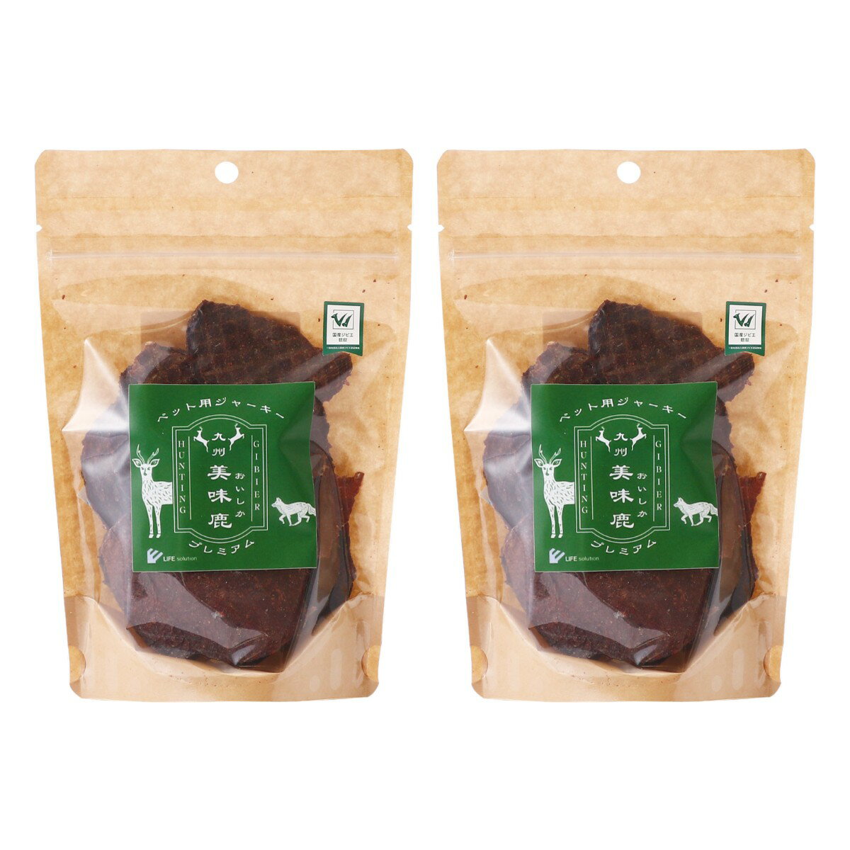 【商品特徴】100％国産天然の鹿肉(無添加)、タンパク質豊富＆低カロリーでヘルシーなお肉です。 オメガ3・6・9も含まれており、栄養バランスも抜群です。 本商品は、犬・猫の間食用(おやつ)です。 主食として与えないでください。 鹿本来の栄養素を損なわない様に、低温でじっくり乾燥させて作っています。 愛犬・愛猫の習慣や性格、食べ方によってはのどを詰まらせることがありますので、適当な大きさにカットして観察しながら与えてください。 生後6ヵ月未満の幼犬・幼猫には与えないで下さい。 子供が愛犬・愛猫に与える時は、必ず大人が立ち会ってください。 商品説明 原材料 鹿肉(大分県産) サイズ 210×280×60(mm) 原産国 日本 内容量 50g×2