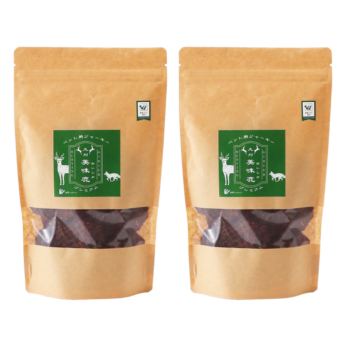 Rakuten - [ライフソリューション] ペット用品 九州美味鹿 プレミアムジャーキー 100g×2 /国産 大分県産 鹿肉 天然 無添加 犬猫用 ペット用 ジャーキー 国産ジビエ認証 おやつ 間食 高たんぱく 低カロリー ヘルシー ダイエット