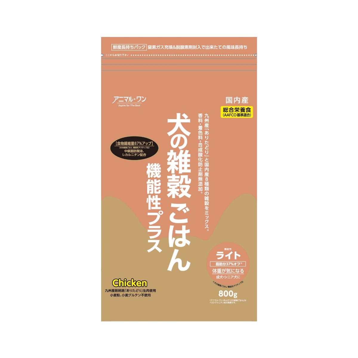 Rakuten - 【楽天スーパーセール 10%オフ】 [ベストアメニティ] ペットフード 犬の雑穀ごはん 機能性プラス ライト 800g /ペットフード ドッグフード ペット用品 国産 雑穀 成犬用 犬用ごはん 栄養補助食 栄養バランス 健康 ヘルシー