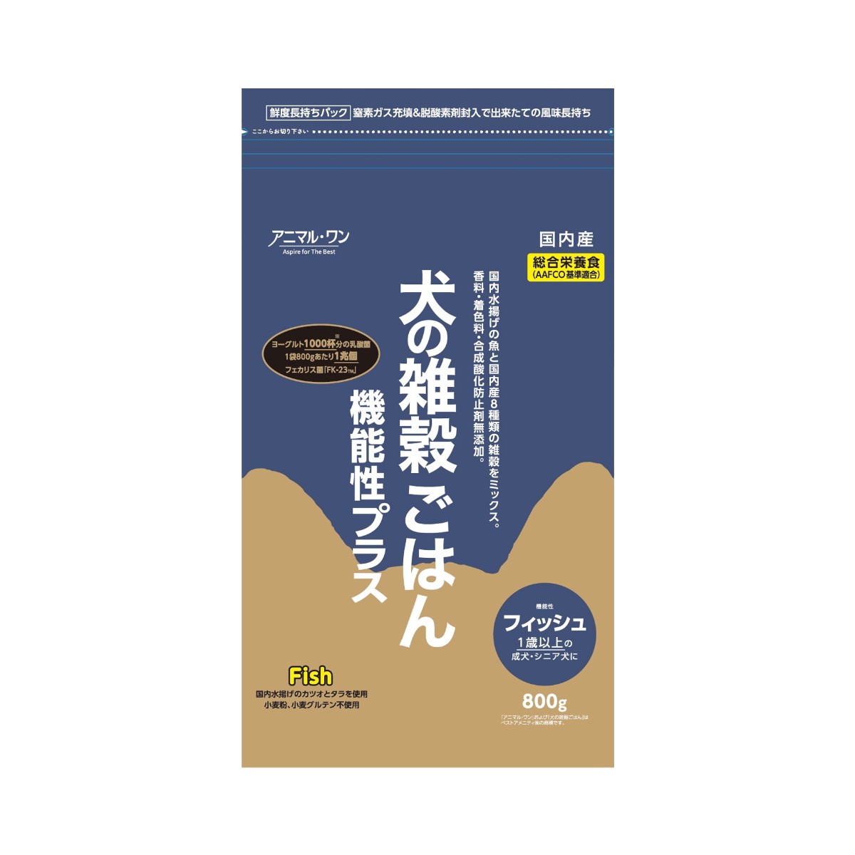 Rakuten - 【楽天スーパーセール 10%オフ】 [ベストアメニティ] ペットフード 犬の雑穀ごはん 機能性プラス フィッシュ 800g /ペットフード ドッグフード ペット用品 国産 雑穀 成犬用 犬用ごはん 栄養補助食 栄養バランス 健康 ヘルシー
