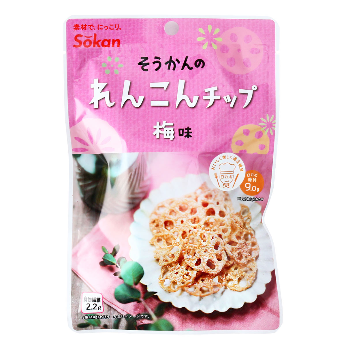 壮関 お菓子 れんこんチップ 梅味 18g /おやつ 食物繊維 チップス 野菜チップ レンコンチップ ネコポス カリカリ食感 食べきりサイズ 小腹満たし 梅味 梅しそ味 レンコン クセになる やめられない 美味しい 袋入り お菓子 揚げ菓子 和風テイスト