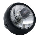 ベーツライト 160mm ガラス レンズ ヴィンテージ スズキ ヤマハ ホンダ カワサキ 汎用品 (ブラック/クリアレンズ)