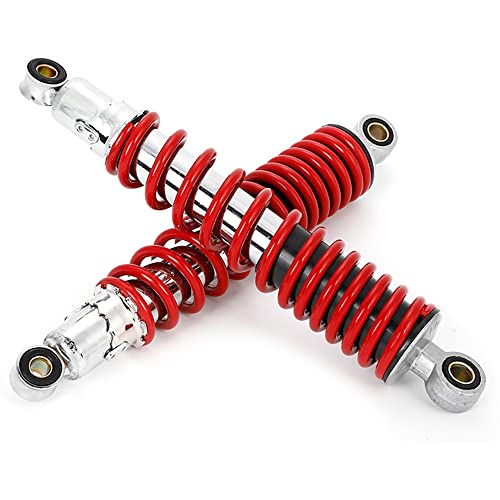バイク オートバイ リア サスペンション ショックアブソーバー 310mm 社外品 修理 パーツ 左右セット 汎用 (レッド)