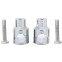 バイク オートバイ ハンドル ポスト 25.4mm シルバー メッキ ハンドル バー マウント ライザー 汎用 左右セット