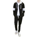 キッソス(KISSOS) メンズ スウェット 上下セット セットアップ 韓国風 長袖 パーカー フード 部屋着 ルームウェア スポーツウェア (XLサイズ)