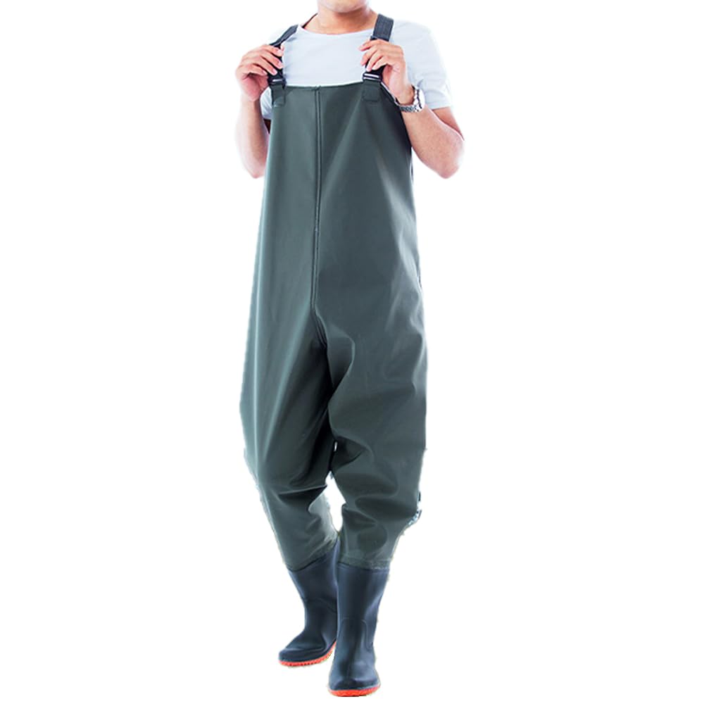 キッソス（KISSOS） ウェーダー チェストハイ 水陸両用 胴長 胴付長靴 釣り 農作業 除雪 掃除 漁業 男女兼用 フィッシングスーツ (26.0cm)