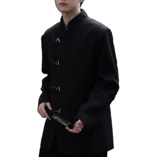 キッソス(KISSOS) メンズ ジャケット チャイナ テーラードジャケット チャイナボタン 漢服 モード カジュアル (JP, アルファベット, L, ブラック) キッソス(KISSOS) メンズ ジャケット チャイナ テーラードジャケット チャイナボタン 漢服 モード カジュアル (JP, アルファベット, L, ブラック)