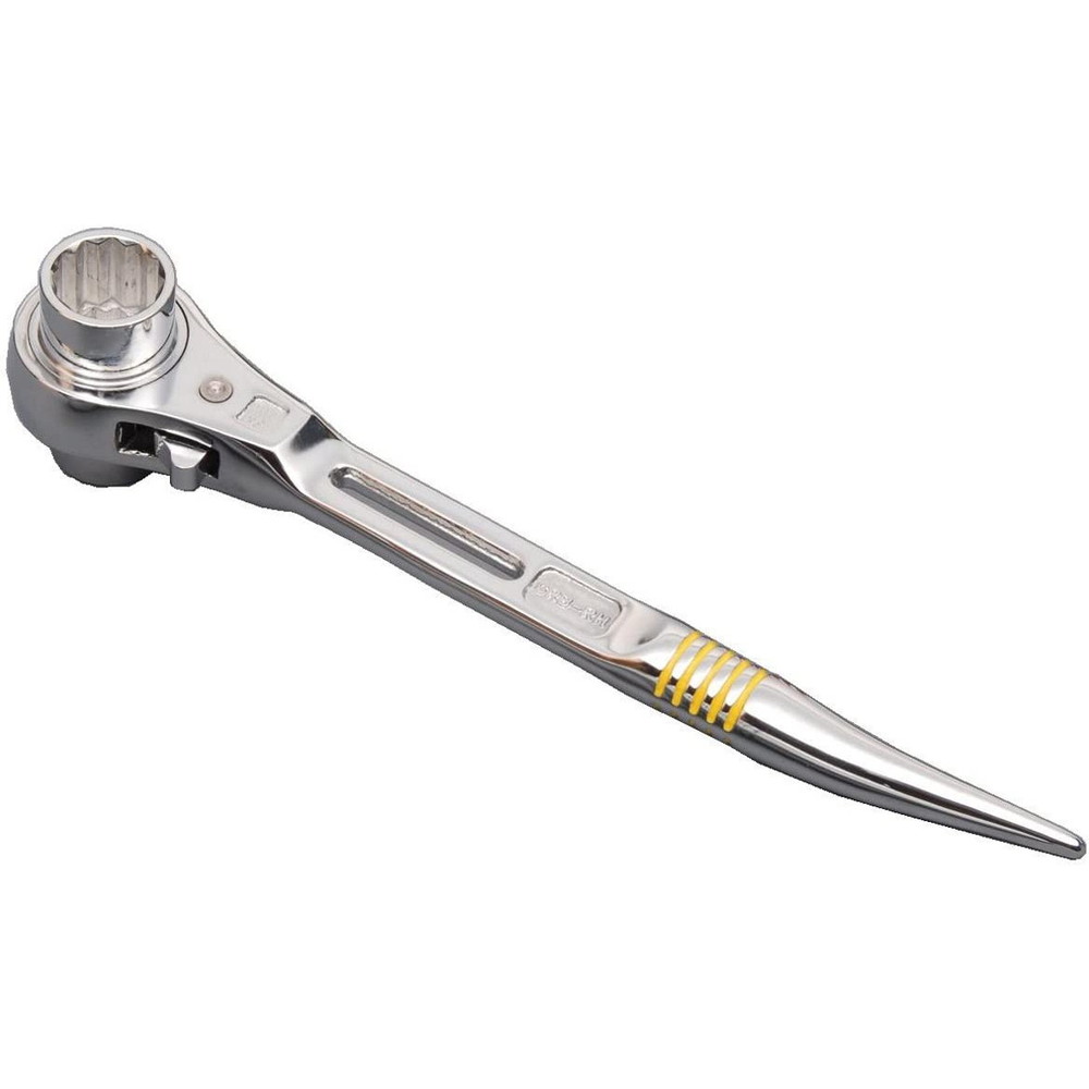 【100円OFFクーポン配布中 11/18~11/27】 スーパーツール(SUPERTOOL) 総ミガキ曲りしの付・両口ラチェットレンチ ショートタイプ・スライド穴付 SRB1719RH