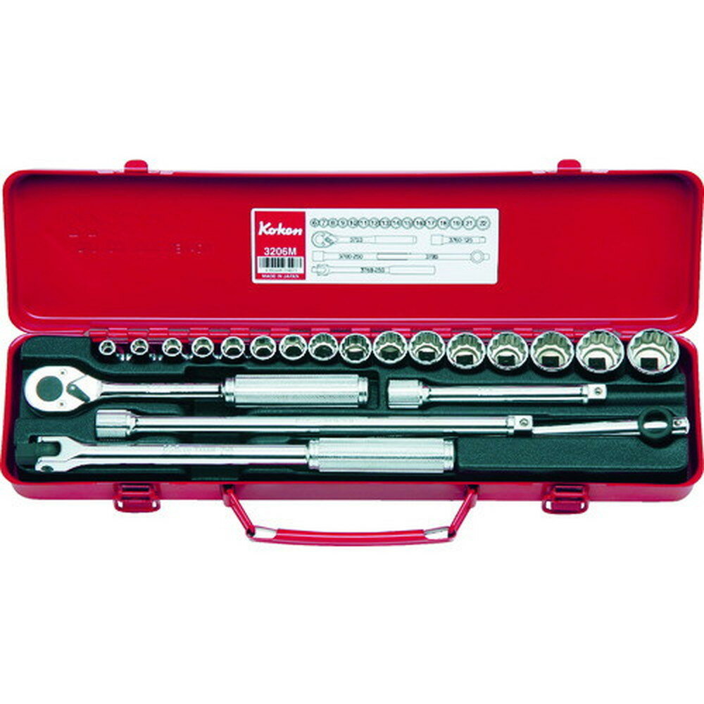 【1000円OFFクーポン配布中 11/18~11/27】 Ko-ken ソケットセット 差込角9．5mm 3206M