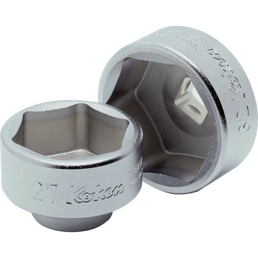 【200円OFFクーポン配布中 11/18~11/27】 Ko-ken 9．5mm差込 オイルフィルターソケット 全長24mm 27mm ..