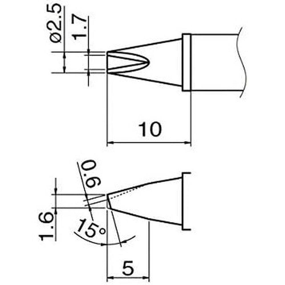 【50円OFFクーポン対象 6/1 0時~6/4 20時】 白光 HAKKO コテ先 溝付 T12-1610 はんだこてコテ先