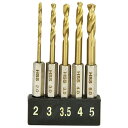 【抽選で最大100%ポイントバック エントリー受付中】 E-Value ショートチタン鉄工ドリルセット ESTDT-5HEX チタンコーティング 耐摩耗性 穴あ...