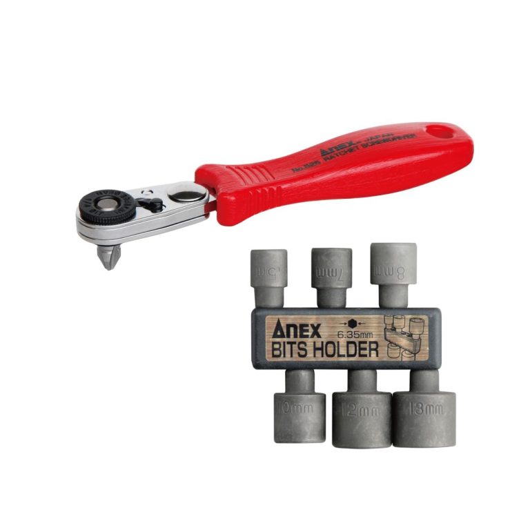 ANEX アネックス コンパクトラチェットストレート型ボックスビット7本組 525-7S