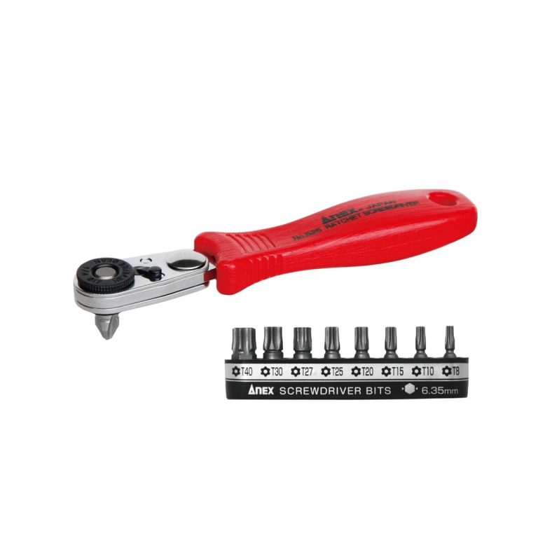 【2/18エントリー開始 抽選で100%ポイントバック】ANEX アネックス コンパクトラチェットストレート型ヘクスローブビット9本組 525-9T
