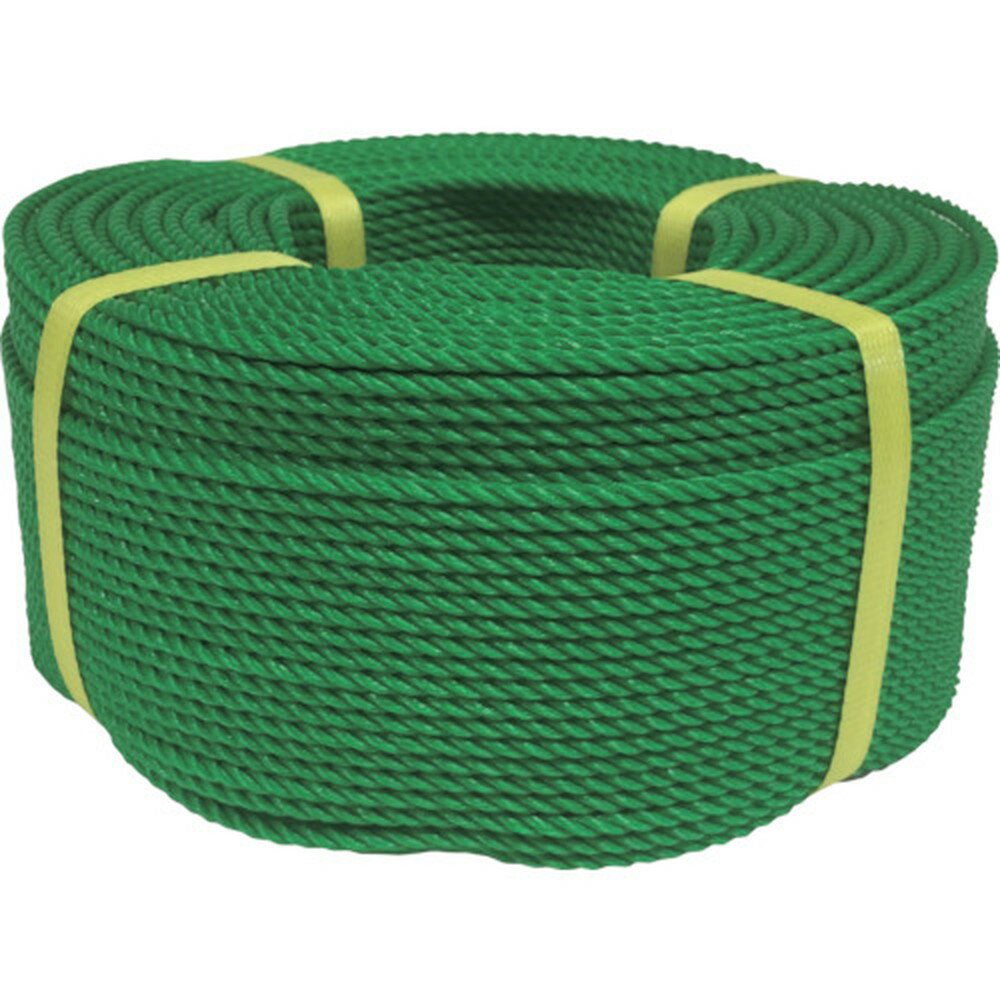 【ポイント2倍 11/28~11/29】 ユタカメイク ロープ PEロープ巻物 4φ×200m グリーン PE-83 梱包 軽量 多用途 固定 結束