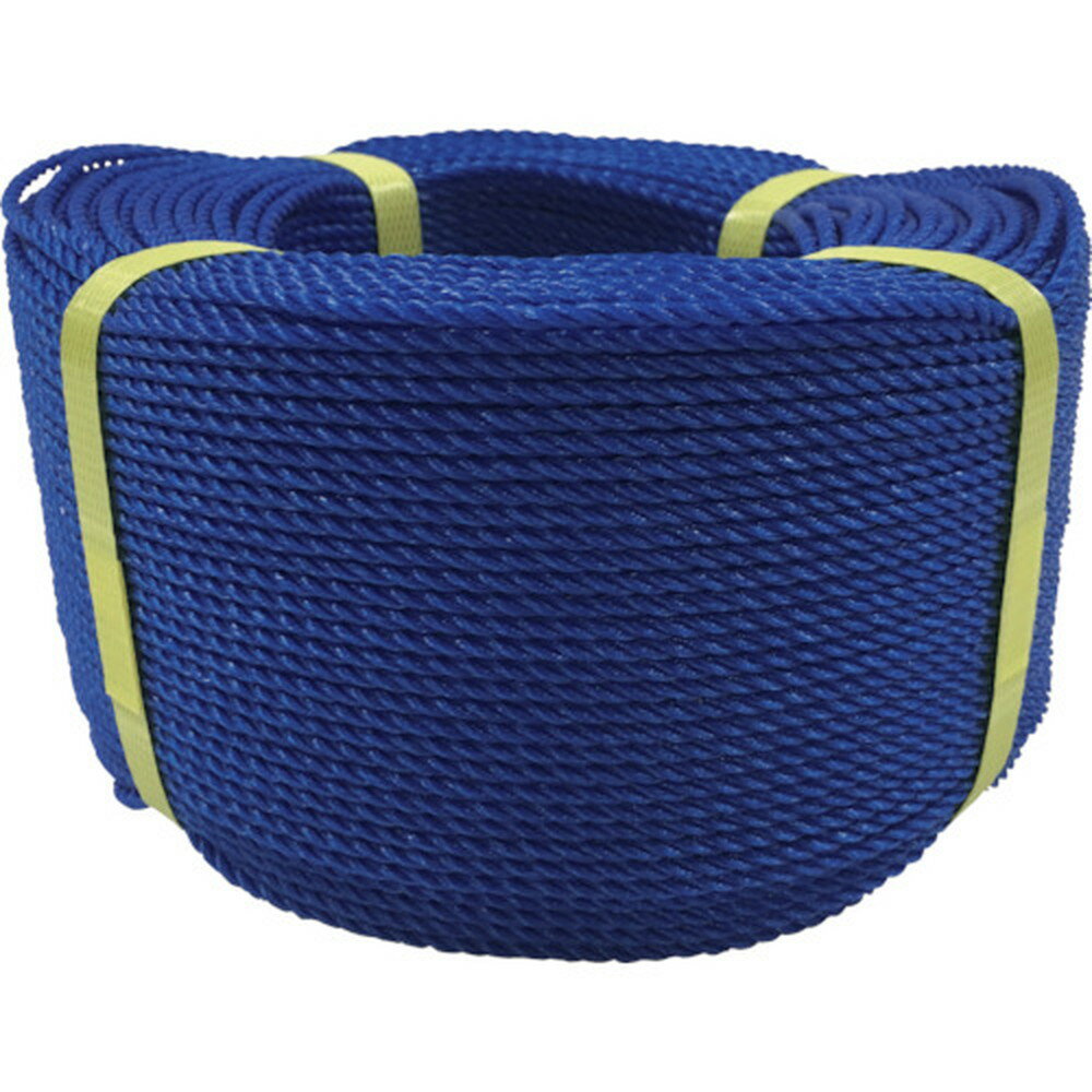 【ポイント3倍 11/30~12/1】 ユタカメイク ロープ PEロープ巻物 3φ×200m ブルー PE-72 梱包 軽量 多用途 固定 結束