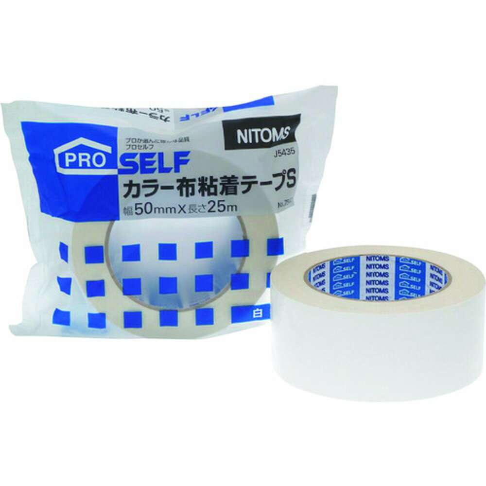 【ポイント3倍 11/30~12/1】 ニトムズ カラー布粘着テープS白 J5435