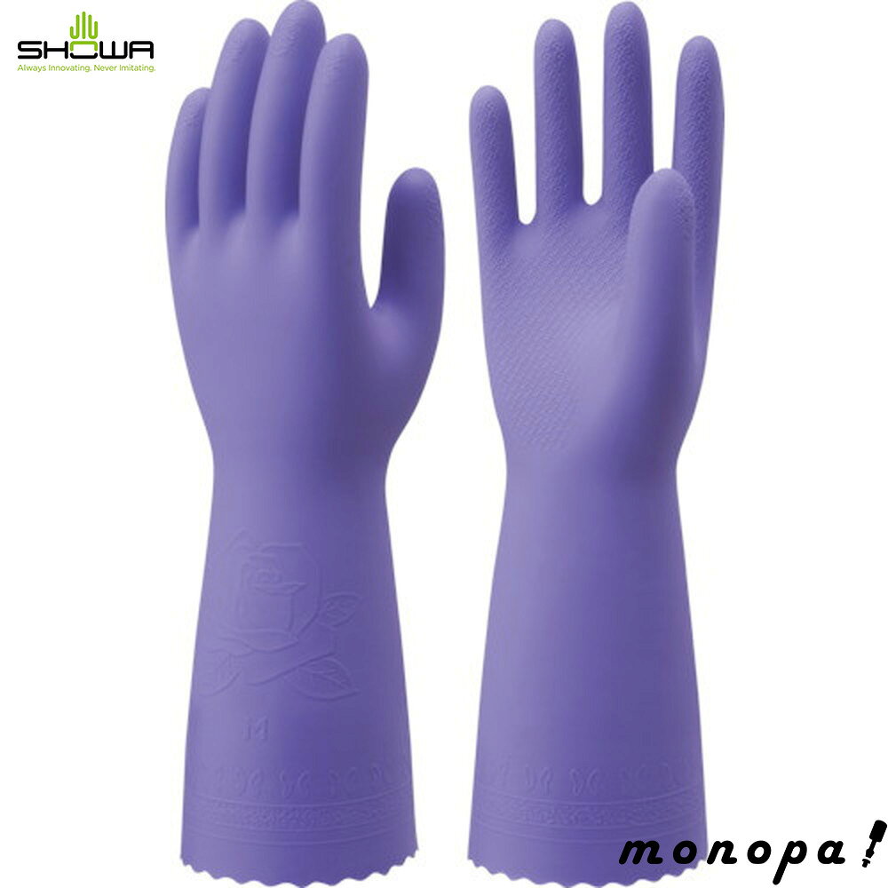 【ポイント3倍 12/3~12/11】 SHOWA 塩化ビニール手袋 ナイスハンドミュー厚手 バイオレット Mサイズ