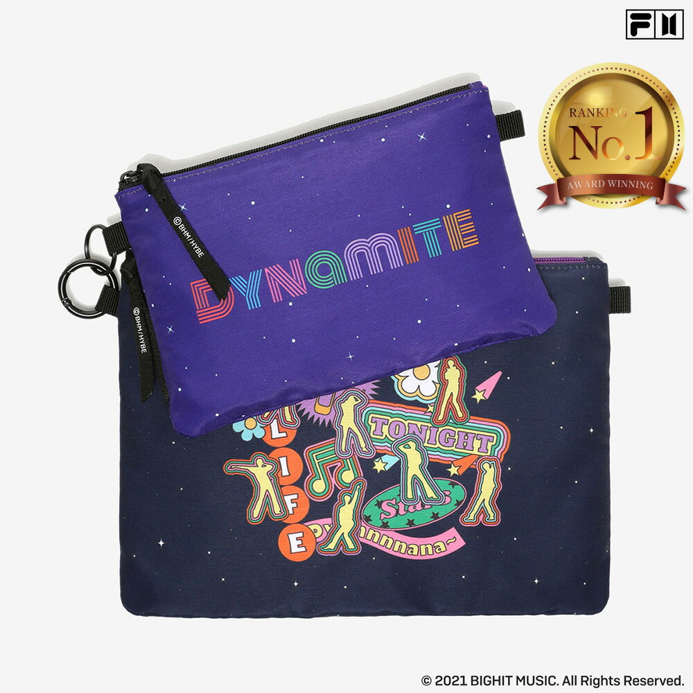 【新春SALE30%OFFクーポン】数量限定BTSノベルティ付き 正規品 ポーチ NAVY［BTS x FILA - Dynamite Pouch Set］FS3BCD6C15X 防弾少年団 バンタン 小物入れ コスメポーチ マルチポーチ 大きめ 人気 おしゃれ ネイビー 公式グッズ ノベルティ