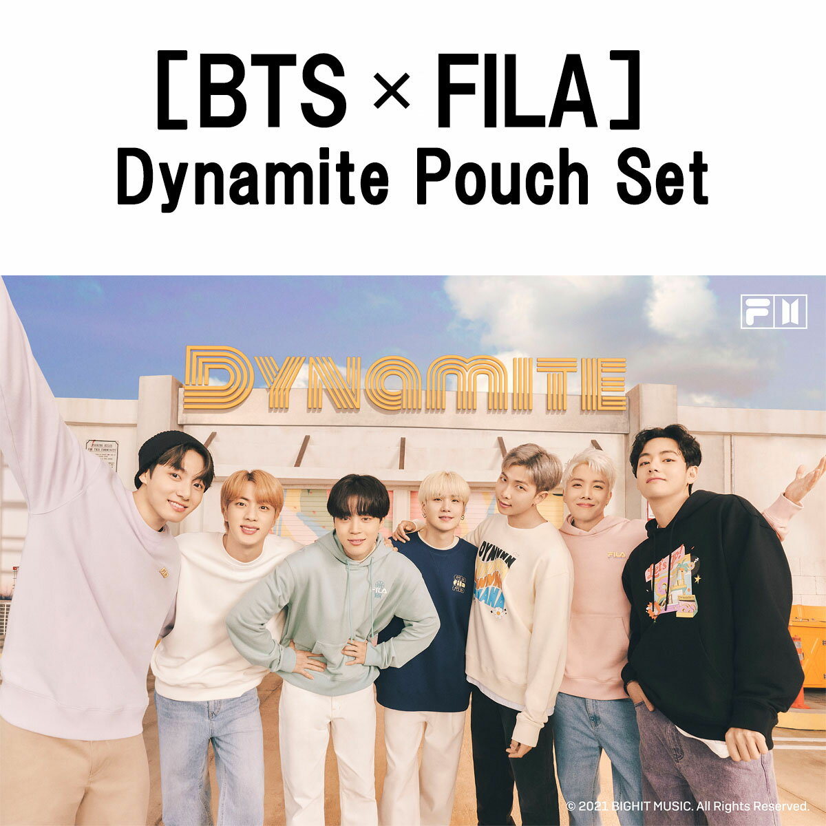 数量限定BTS 正規品 ポーチ PURPLE［BTS x FILA - Dynamite Pouch Set］FS3BCD6C15X 防弾少年団 バンタン 小物入れ コスメポーチ マルチポーチ 人気 おしゃれ パープル 公式グッズ グッズ