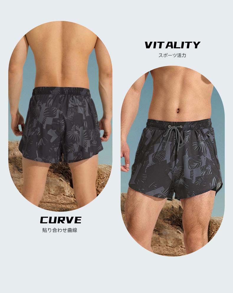 水着 メンズ サーフパンツ 海パン サーフショーツ ボードショーツ ハーフパンツ インナー ラッシュガード 大きいサイズ ショート 膝上丈 ひざ上丈 プール 海 海水浴 サーフィン サウナM L XL 2XL 3XL 4XL