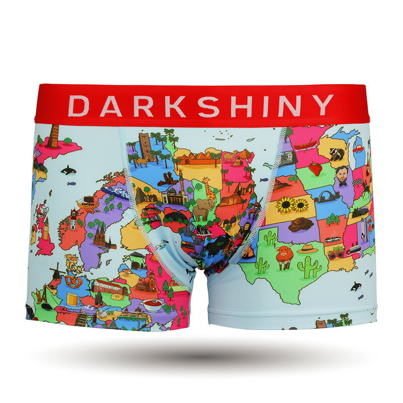 送料無料 ボクサーパンツ 【公式】 DARKSHINY メンズ 男性用 プレゼント ギフト CARTOON MAP LIGHT BLUE カートゥーンマップ ライトブルー YLMM19【かっこいい おしゃれ かわいい 下着 パンツ インナーウェア アンダーウェア】 ダークシャイニー