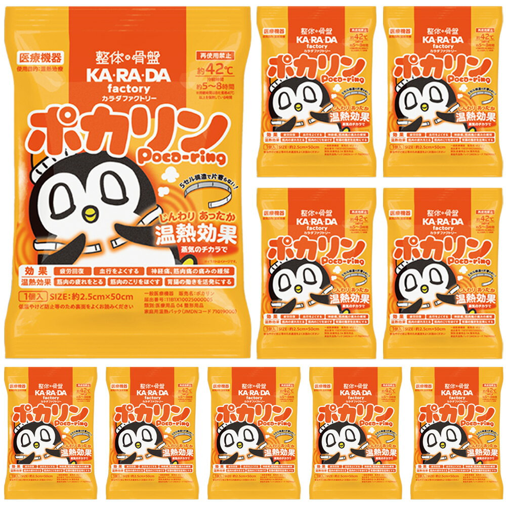 ＼クーポンで20%OFF／ 一般医療機器 ポカリン10個 セット 温熱 治療 カラダファクトリー 肩こり 首こり 貼らない カイロ 使い捨て 防寒 寒さ対策 冷え対策 屋外 首を 温める 首にかける ネックレス 肩掛け 肩を温める グッズ 冬 通勤 オフィス アウトドア 冷え性 対策グッズ