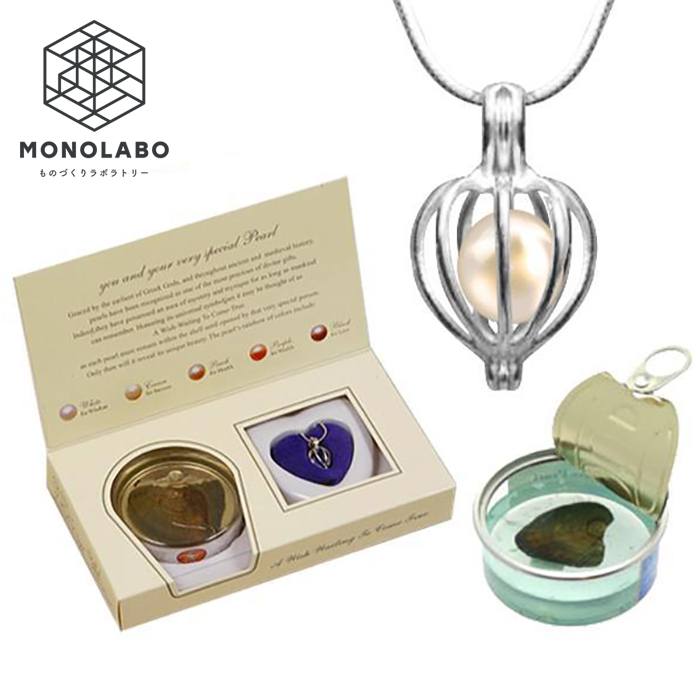 貝から採取 ネックレス 真珠缶 世界に1つ アクセサリー 真珠 缶詰 パール 天然色 ギフト プレゼント 誕生日 ホワイトデー 送料無料 3M◇ 缶パールネックレスのサムネイル