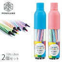 2セット カラーペン 12色 2ケース 24本 水性 ボトル型 お絵かき マーカー 文具 サインペン 景品 スリムボトル イラスト 送料無料 5M◇ カラーペン2個
