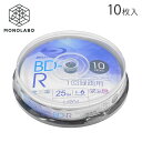 ブルーレイディスク 録画用 10枚 BD-R 25GB 1-6倍速対応 1回記録用 10枚スピンドル 地デジ180分 BSデジタル130分 保存 /60N◇ BD-R10枚スピンドル