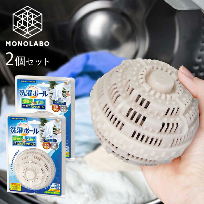 2個セット 洗濯ボール 洗浄力アップ セラミックボール 洗濯機 入れるだけ 絡まない シワ防止 浄化 ランドリーボール ドラム 縦型 //60N◇ 洗濯ボール2...