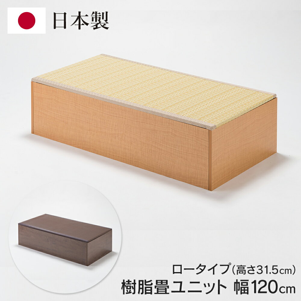 ユニット畳 収納付き 日本製 ロータイプ 120cm×60cm×高さ31.5cm 小上がり お手入れ簡単 樹脂製畳 ベン..